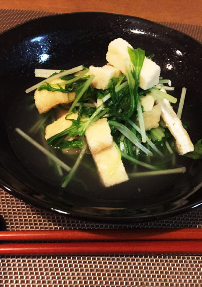 水菜と揚げの京風煮浸し☆高野豆腐-レシピのメイン写真