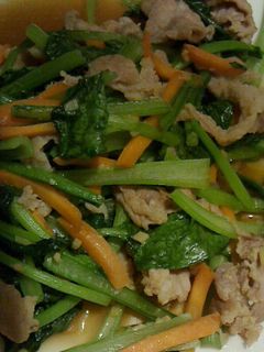 小松菜と豚肉の炒め物-レシピのメイン写真
