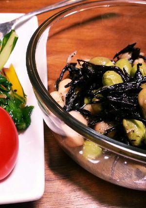 簡単計量！！常備菜☆お豆とひじきのマリネ-レシピのメイン写真