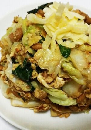 納豆キャベツの卵とじ?-レシピのメイン写真