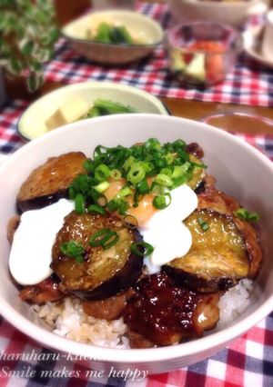 ご飯ガッツリ♡豚肉と茄子の照りたま丼♪-レシピのメイン写真