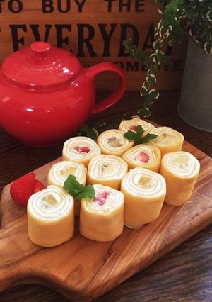 卵焼き器で簡単！くるくるミルクレープ♡-レシピのメイン写真