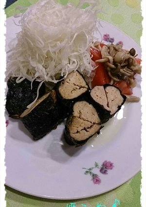 ハートがいっぱいの鶏の海苔巻き♡-レシピのメイン写真