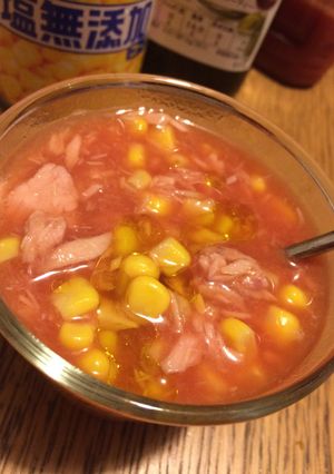 ＊コーンとツナの冷静トマトスープ＊-レシピのメイン写真