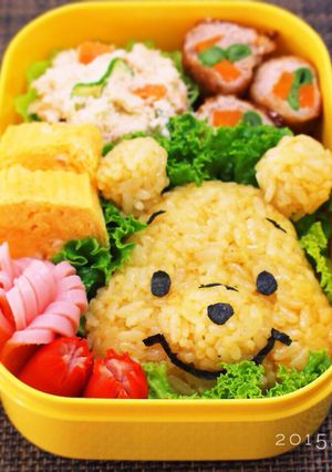 カレーピラフdeプーさんキャラ弁-レシピのメイン写真