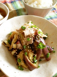 なすびと豚しゃぶの中華風酢醤油あえ-レシピのメイン写真