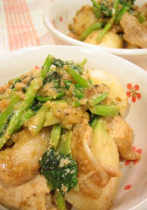 かぶと豚肉のくるみ味噌炒め-レシピのメイン写真
