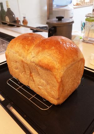 山型全粒粉食パン（てごね）-レシピのメイン写真