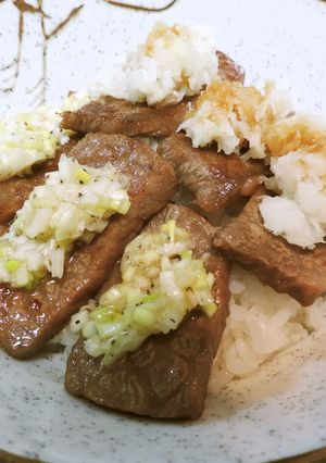 ネギ塩とワサビおろしの２色丼-レシピのメイン写真