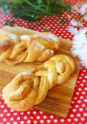 HBで簡単♡きな粉ツイストのバター塩パン-レシピのメイン写真