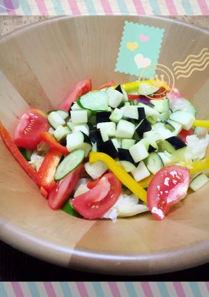 簡単水ナスと夏野菜のサラダ-レシピのメイン写真