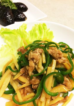 柔らか豚バラの青椒肉絲♬じゃが芋入り〜-レシピのメイン写真