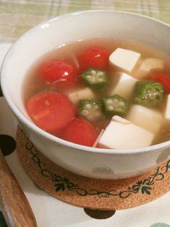 オクラとトマトと豆腐のスープ-レシピのメイン写真
