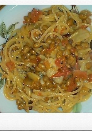 納豆トマトパスタ～アーリオオーリオ風～-レシピのメイン写真