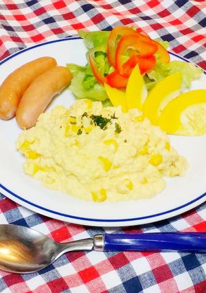 コーンクリームスクランブルエッグ-レシピのメイン写真