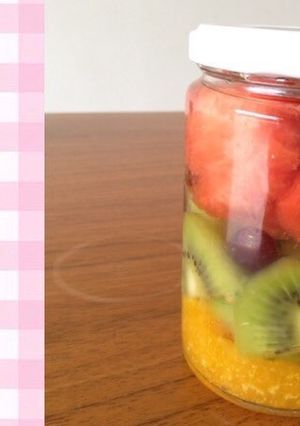 しゅわしゅわフルーツ入りのジャーゼリー-レシピのメイン写真