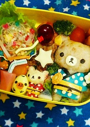 リラックマin花火大会✨キャラ弁-レシピのメイン写真