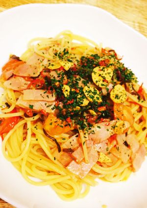トマトとベーコンのスパゲティー-レシピのメイン写真