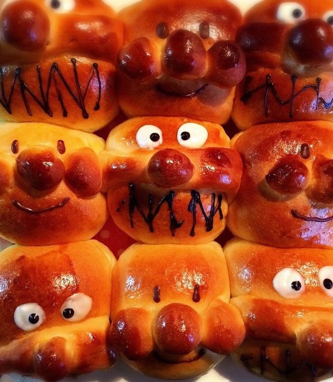 アンパンマン&バイキンマンちぎりパン by ♡ちいちゃん