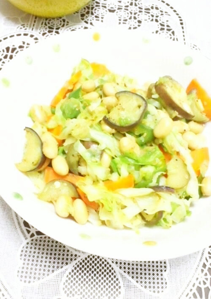 夏野菜と大豆の中華風炒め-レシピのメイン写真