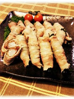 夏バテ予防!レンジで長芋の梅しそ豚肉巻き-レシピのメイン写真