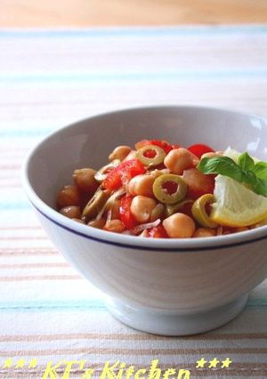ひよこ豆とオリーブのトマトドレッシング-レシピのメイン写真