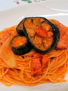 茄子とベーコンのパスタ~ナポリタン~-レシピのメイン写真
