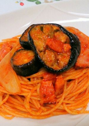 茄子とベーコンのパスタ～ナポリタン～-レシピのメイン写真