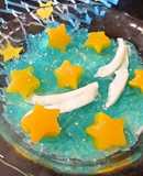 七夕に☆黄桃缶汁でクラッシュゼリー