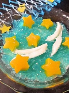 七夕に☆黄桃缶汁でクラッシュゼリー-レシピのメイン写真