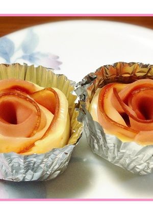餃子の皮deハムチーズ薔薇ちゃん♡-レシピのメイン写真