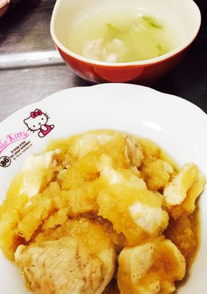 鶏肉のみぞれ煮&鶏皮スープ-レシピのメイン写真
