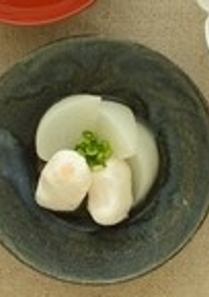 業務用介護食　えび入りだんごと蕪の煮物-レシピのメイン写真