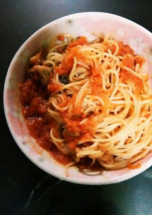 気持ちは、ミートソーススパゲッティ-レシピのメイン写真