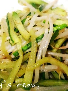簡単*もやしときゅうりのゴマ油炒め*-レシピのメイン写真