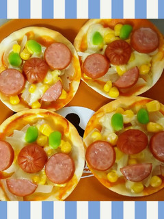 餃子の皮でアンパンマンピザ!-レシピのメイン写真