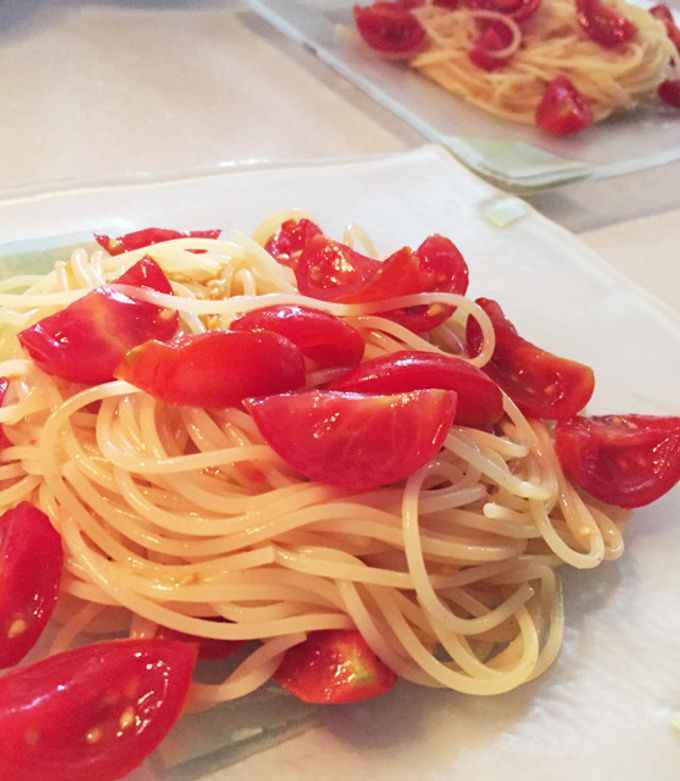 ミニトマトだけ!冷製サラダパスタ-レシピのメイン写真