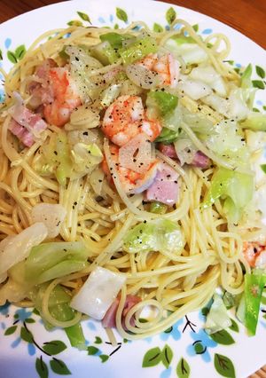 ランチに☆エビとアンチョビのパスタ♪-レシピのメイン写真