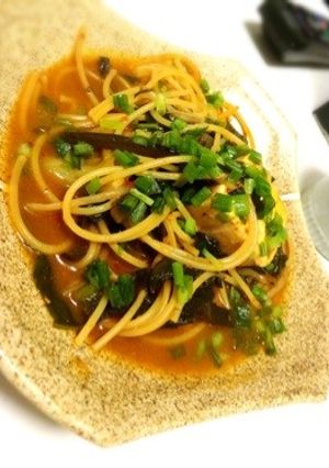 キムチ鍋の残りで★パスタ-レシピのメイン写真
