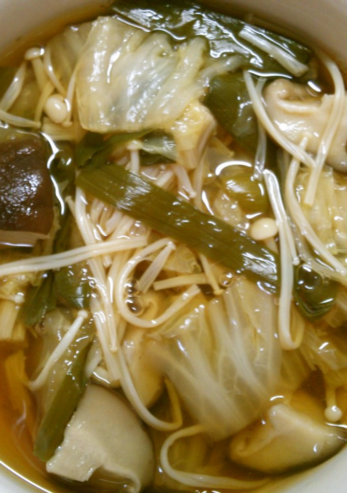簡単！　白菜と　ニラ　きのこの和風煮♫-レシピのメイン写真