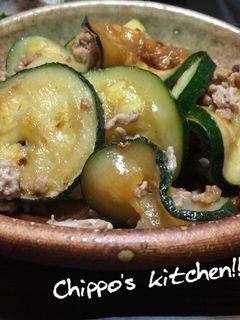 ズッキーニと挽き肉の和風炒め!-レシピのメイン写真