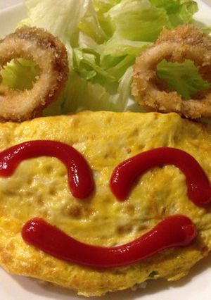 ゴロゴロ野菜と油揚げ入りオムレツ-レシピのメイン写真