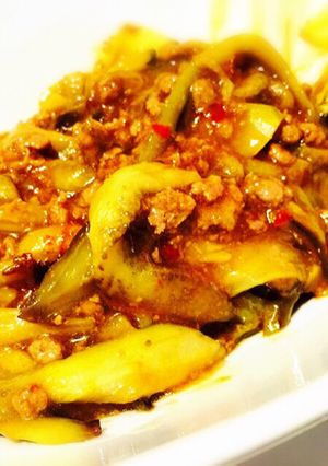 中華料理店の味〜茄子と挽肉の醤油炒め！-レシピのメイン写真