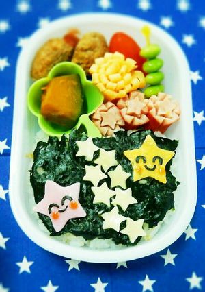 キャラ弁七夕-レシピのメイン写真