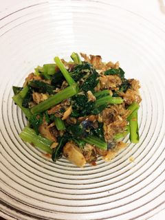 レンジのみ!小松菜とサバの梅肉和え-レシピのメイン写真