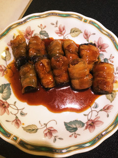 ナスの薄切り豚バラ巻き 照り焼き風-レシピのメイン写真