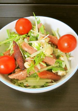 スパム缶と水菜のサラダ-レシピのメイン写真