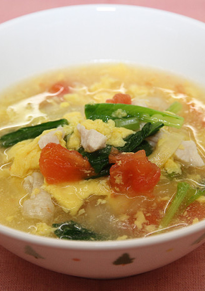 トマトとたまごのスープ【学校給食】-レシピのメイン写真
