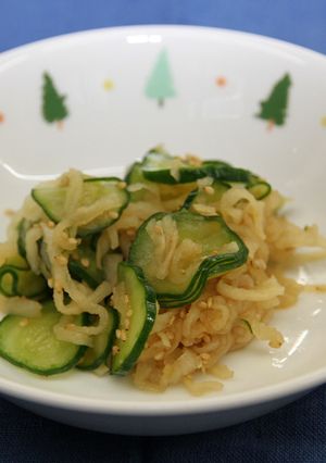 切干ときゅうりのごま酢和え【学校給食】-レシピのメイン写真