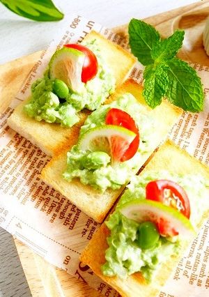 枝豆ディップのオープンサンド-レシピのメイン写真
